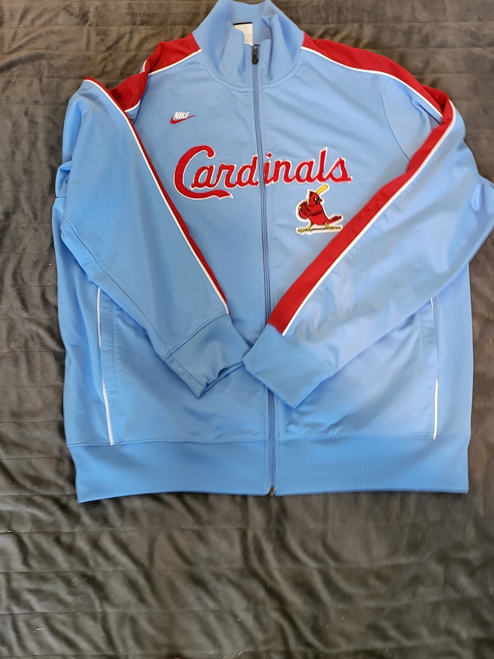 Nike Mens Light Blue and Red Cardinals Track Jacket Size 2xl